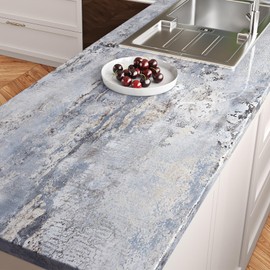 Wallink Blue Wood Grain Contact Paper for Countertops Faux Wood Peel and Stick Wallpaper 17.7"×120" Blue Wooden Contact Paper Peel and Stick Self Adhesive Wallpaper for Cabinets and Drawers Shelf