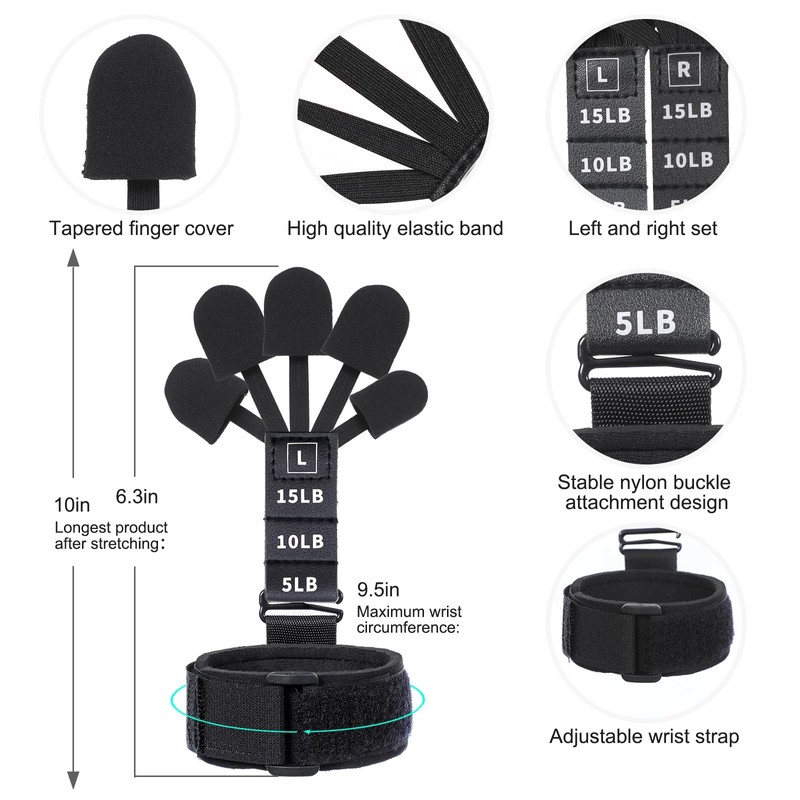 Pack of 2 Finger Extensors, Grip Strength Trainer for Elderly,