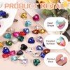 sourcing map 30Pcs Heart Rhinestones, 10mm Pointed Back Heart Glass