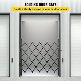 Single Folding Security Gate, Scissor Gate or Door with Padlock - 66 x 48 inch
