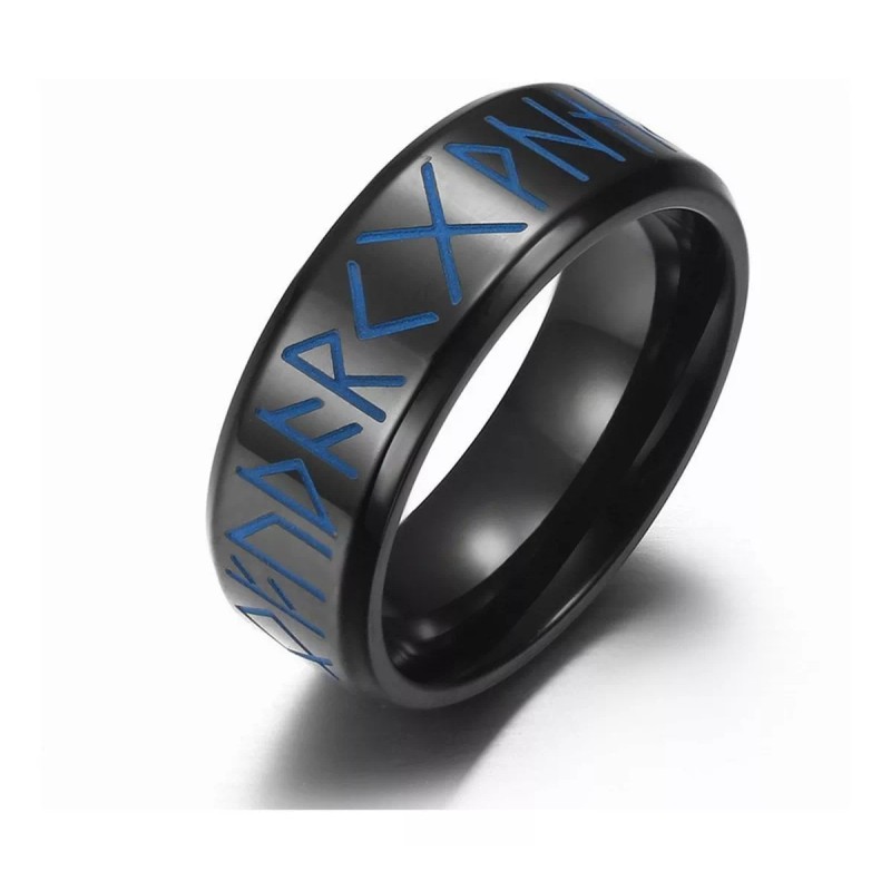 mil vientos 2 Anillos De Hombre Vikingo Runa Acero Inoxidable