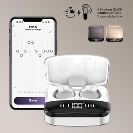 MIXX StreamBuds Ultra Dots True Wireless Earbuds with Zinc Alloy Charging Case, 24H Battery, Touch Controls, Custom EQ via App, Fast Charging, Bluetooth 5.3 (Black)