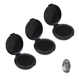 LICQIC 3 Pcs Thumbprint Ink Pad, Fingerprint Ink Pad, Fingerprint Kit for Identification Security ID Fingerprint Cards Law Enforcement Fingerprint Stamp Ink Pad (Black)
