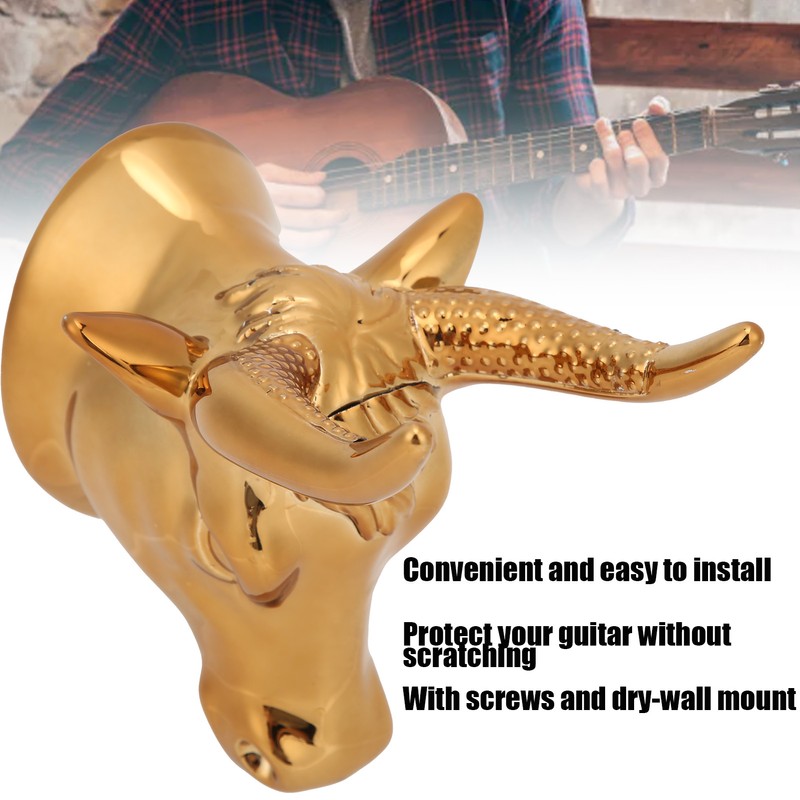 Guitar Hook Steel Bull Head Shape Universal Wall Mount Display
