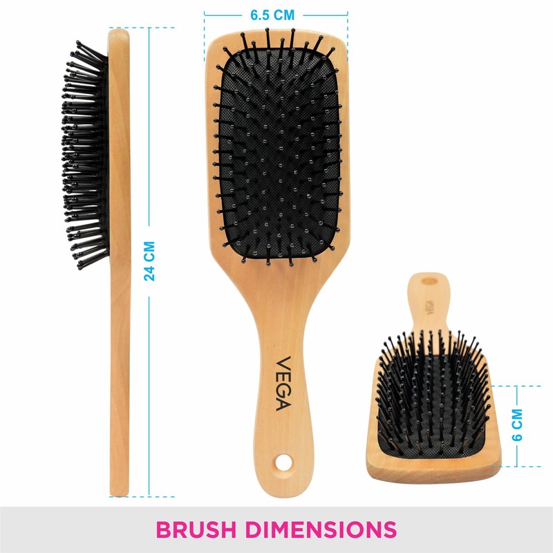 Vega Wooden Paddle Brush, Large