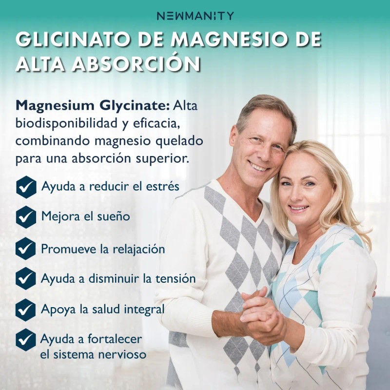 Glicinato De Magnesio Newmanity 300 Caps BeWelly