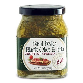 Elki Basil Pesto, Black Olive & Feta Crostini Spread