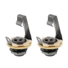 The Lord of the Tools 2Pcs Guitar Input Jack 6.5mm Jack Mono Panel Mount Receptacle 1/4 Inch Female Guitar Input Jack for Guitar Bass Speakers M9x0.75 Black