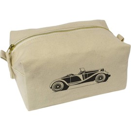 'Vintage Car Side View' Canvas Wash Bag/Makeup Case (CS00042295)