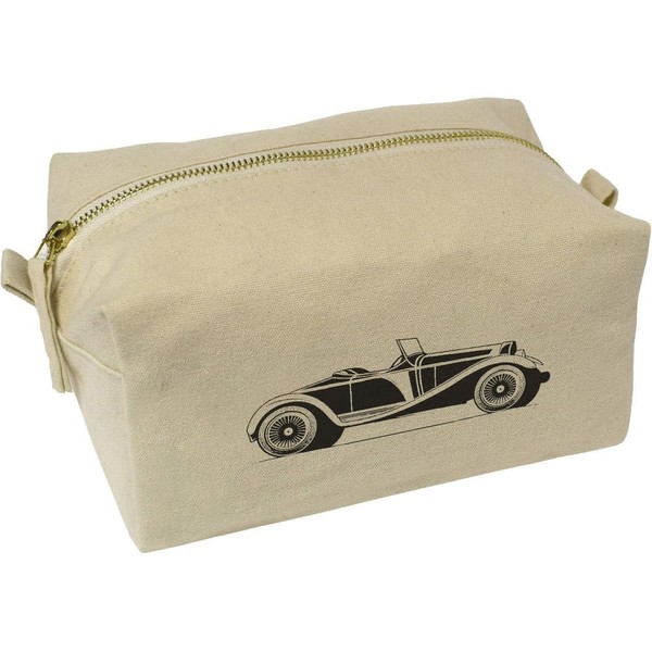'Vintage Car Side View' Canvas Wash Bag/Makeup Case (CS00042295)