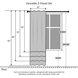 SUBRTEX Blackout Curtains 52Wx63L, Room Darkening Floral Curtains, Thermal Insulated 2 Panels Window Drapes, Boho Farmhouse Curtains for Living Room Bedroom Window Treatments, Blue