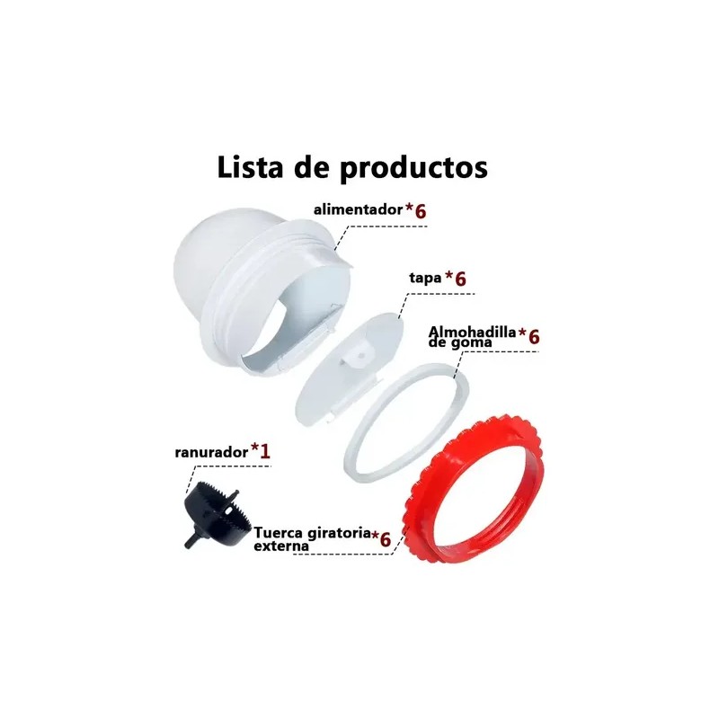 Comederos Automático Para Pollos ,gallo,codorniz, 6 Piezas