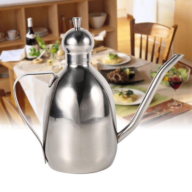 1Pc 0.35L Stainless Steel Olive Oil Dispenser Vinegar Pot Bottle