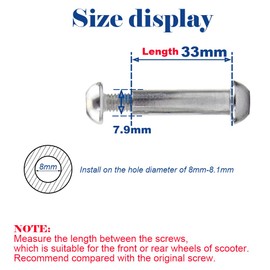 OTFAITP M8 8 mm x 28 mm-86 mm Scooter Front Rear Axle Bolt 8.8 Grade Carbon Steel for Stunt Scooter Dash Teen/Adult Kick Scooter 800+lb Capacity