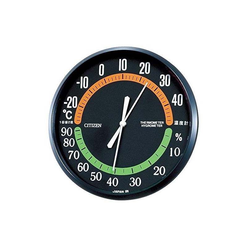 Citizen TM-42 Thermometer, Hygrometer, Analog, Wall Clock Style
