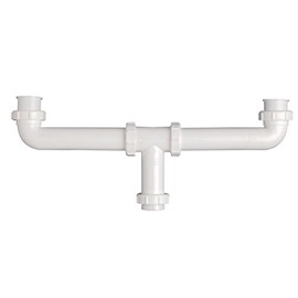 Keeney PP20930 Center Outlet Continuous Waste Slip Joint and Direct Connect 16" with Baffle, 16", White