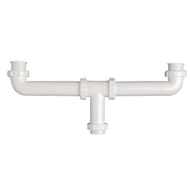 Keeney PP20930 Center Outlet Continuous Waste Slip Joint and Direct Connect 16" with Baffle, 16", White