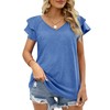 Daysskk Womens T-shirts V Neck Women Blue T-shirts Summer Casual