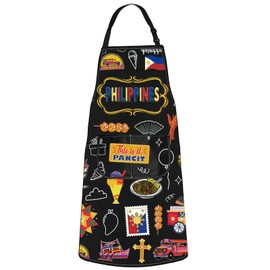 MYSOMY Philippines Kitchen Apron Filipinos Apron Filipinos Gifts Philippines Kitchen Gifts Philippines Themed Gifts (PHILIPPINES bl UK2)