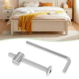 YINETTECH Set of 24 Bed Bolts Set M6 x 50 mm Screw with M6 x 13 mm Cylinder Nuts and Allen Key for Furniture Chair Replacement Connectors