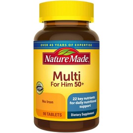 Nature Made 50+ Men Multivitamin 90 Tablets Vitamin D Daily Nutritional Support