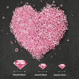 GEFIRE Pack of 4000 Diamond Decoration, Table Decoration, Rose Gold Confetti Wedding, 3 Sizes, Diamond Wedding Decoration, Decorative Stones Crystal, for Vase Filling, Dining Table, Wedding, Birthday