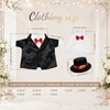 Porch Goose Outfit for 23"Statue, Black Groom Suit with Hat