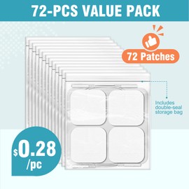 OAKDOLCHE 72PCS TENS Unit Pads (2"x2"), Reusable Self-Adhesive Electrodes Pads with 0.2mm Connector, Latex-Free, Hypoallergenic & Compatible with TENS/EMS