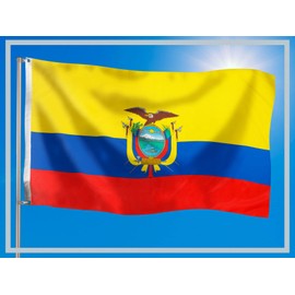 PHENO FLAGS Ecuador Flag 90 x 150 cm with Brass Eyelets Weatherproof National Flag for Flagpole 100% Polyester