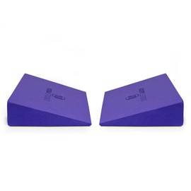 Yoga Studio EVA Yoga Wedge Blocks - 2 Pack (Pair) | Slant Board Twin Pack | Calf Stretcher | Lightweight EVA Foam | Mini Half Wedges | Non Slip Yoga Wedge for Wrists and Hands (Purple)