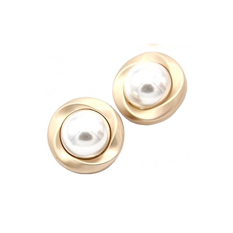 5 piezas de botones de oro con perlas de metal