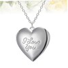 SAFIGLE Jewelry Heart Necklaces Heart Pendant Necklace with Picture inside