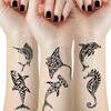 12 Sheets Temporary Tattoos for Men and Adults, Maori Stingray,