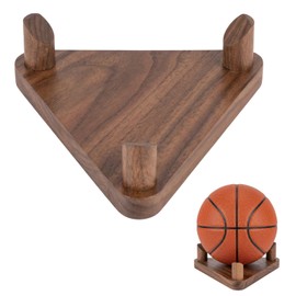 EujRcf Football Stand, Ball Stand and Rugby Ball Stand, Elegant Wooden Football Display Stand, Ball Holder for Football Display, Versatile Ball for Volleyball Rugby Basketball Golf