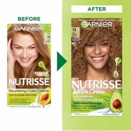 Garnier Garnier Hair Color Nutrisse Nourishing Creme, 73 Dark Golden Blonde (Honey Dip) Permanent Hair Dye, 2 Count (Packaging May Vary)