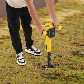 Post Hole Digger Earth Auger Cordless Electric Hole Digging Machine, Forward & Reverse Rotation, with Battery and Charger, for Post Hole Digging Drilling Tree Planting 550rpm
