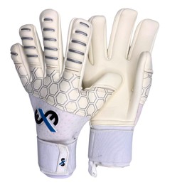 Goalkeeper Gloves for Adults Youths Boys and Girls| Latex with Grip| Professional Premium Quality for games and training| Double wrist strap for support| Negative cut for comfort and feel (Academy, 6)