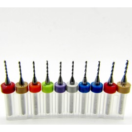 Ten Size Carbide Drill Bit Set .037" - .0465" #63#62#61#60#59#58#57 1.12mm 1.15mm #56 1/8" Shanks