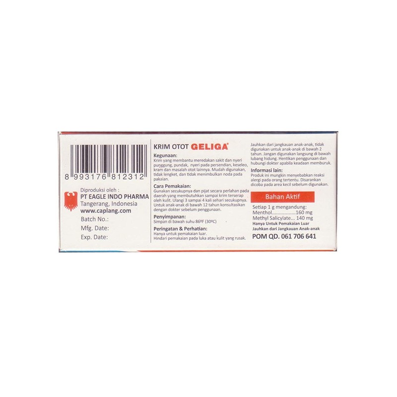 Cap Lang Geliga Muscular Cream, 30 Gram (Pack of 1)