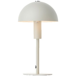 Lightbox Mushroom Table Lamp, 27 cm Height, Diameter 15 cm, Home Office Desk Lamp with Rocker Switch, Mini LED Lamp as Bedside Lamp for Bedroom, E14, Metal in Beige