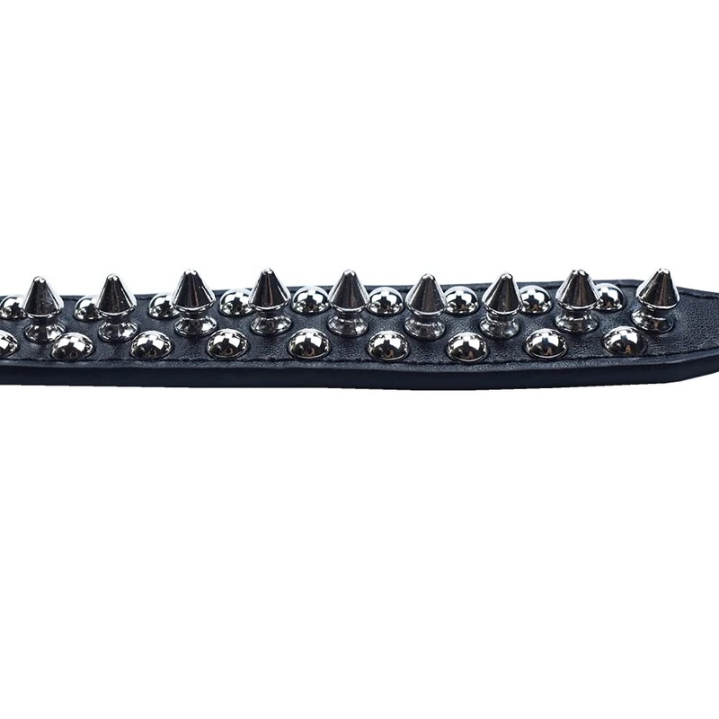 Dog Collar, Studs, Wild Spikes, 5 Holes, Adjustable, Small, Medium,
