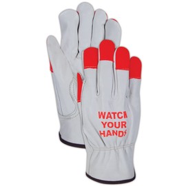 MAGID B6540EHVO-XL Roadmaster B6540EHVO/B6540EHVY Leather Drivers Gloves with Hi-Viz Fingertips, Slip On Cuff, X-Large, Hi/Vis Orange (Pack of 12)
