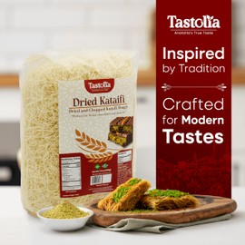Tastolia Premium Dried Kataifi 500g (17.6 oz) – Shredded Fillo Dough for Dubai Chocolate Bars, Kunafa & Middle Eastern Desserts – All-Natural, No Additives, Long Shelf Life