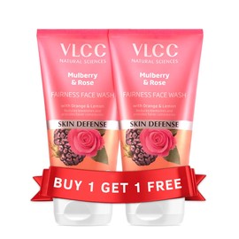 VLCC Mulberry and Rose Face Wash | Gently Cleanses Dust, Oil & Pollutants | Helps Reduce Dark Spots | Enhances Skin Complexion | 5.07 Fl Oz/150 ml Each (Pack of 2)