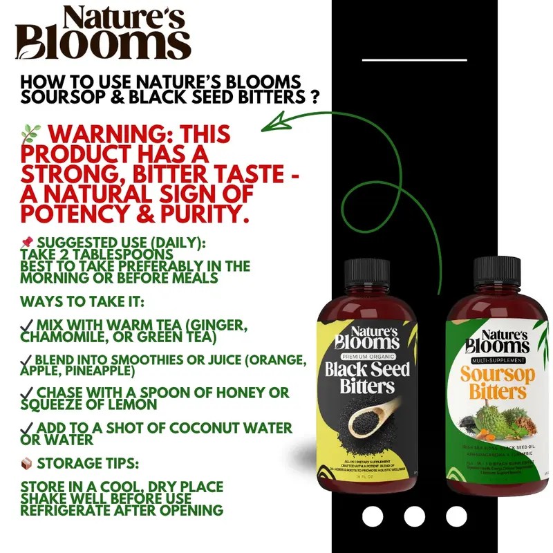 Nature's Blooms Soursop Bitters & Black Seed Bitters Bundle –