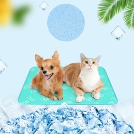 BEAUTYZOO Upgraded Dog Self Cooling Mat Ice Silk Chill Pads for Cats Small Dogs Puppy - Summer Reusable Pet Training Pad - Absorbent Non-Slip Cool Mat for Kennels, Crates and Beds, 16" x 20"