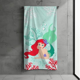 MTOnlinehandel Children's Bath Towel, 70 x 140 cm, 100% Cotton, Soft, Absorbent Towel, Beach Towel for Boys and Girls (Arielle)