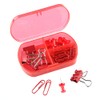eBuyGB 3-In-1 Mini Stationary Box, Transparent Red