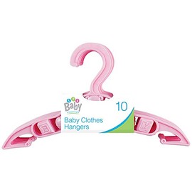 10x Baby Toddler Childrens Kids Child Small Plastic Clothes Coat Hangers Nursery - Pink