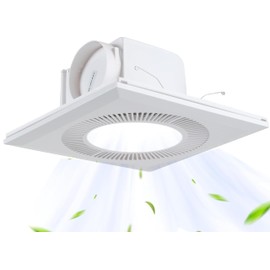 MEOZRI Bathroom Exhaust Fan with LED Light Ceiling Mount Ventilation Fan 136 CFM 1.0 Sones 4 Inch Duct Quiet Bathroom Vent Fan with Light Combo 6000K for Home Bath Office Hotel